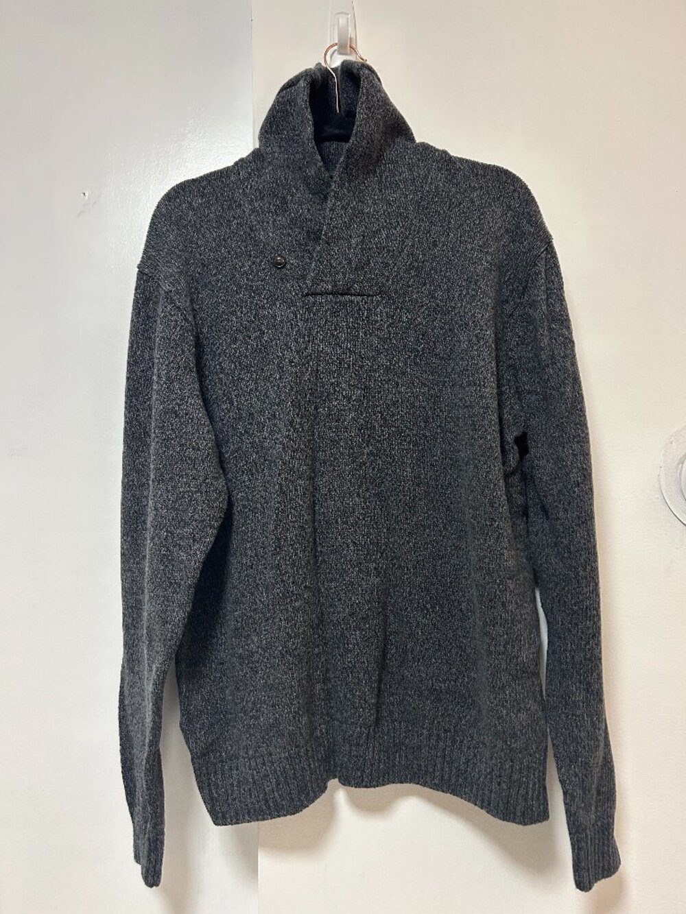 CHAPS Shawl Collar Grey Sweater
